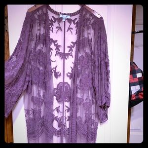 Lilac lace duster. Never worn.